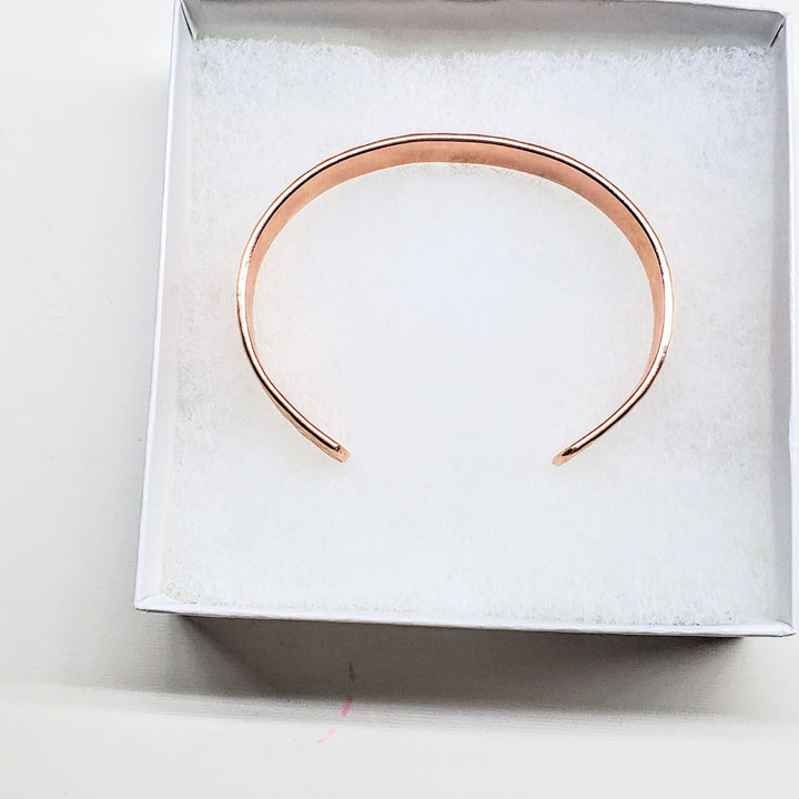 His and Her Copper Embossed Weave Cuff Set 16 Gauge