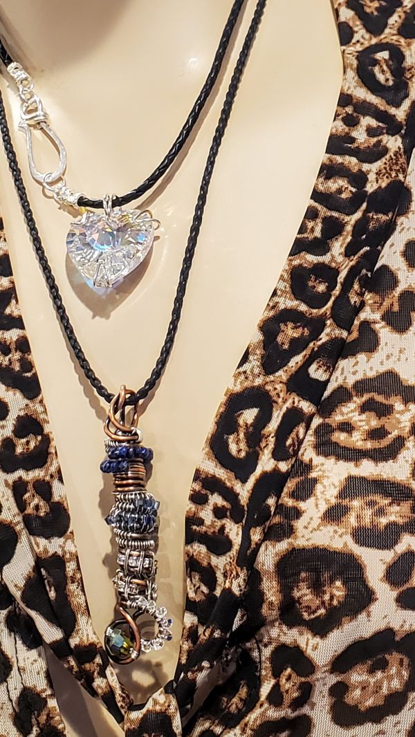 Be My Valentine Silver Set Crystal Heart Choker