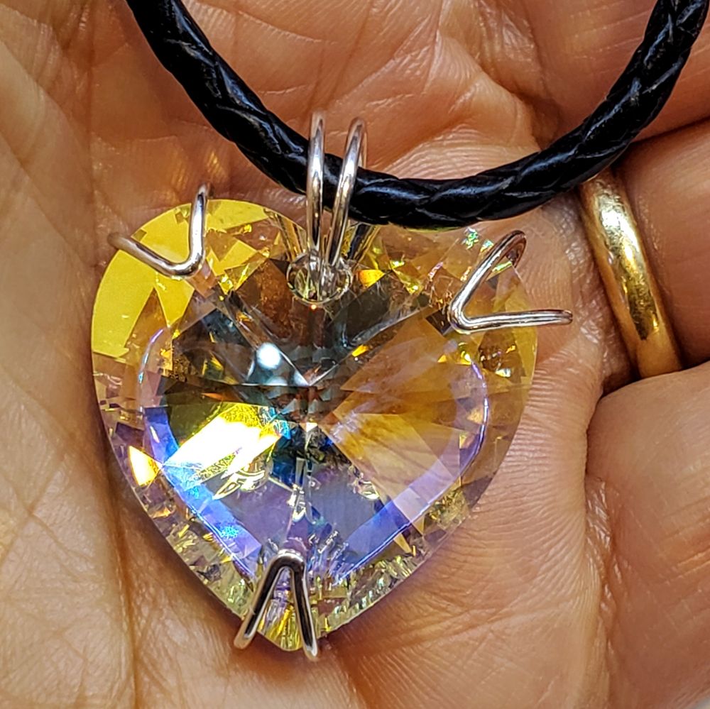 Be My Valentine Silver Set Crystal Heart Choker