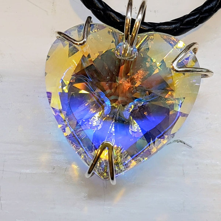 Be My Valentine Silver Set Crystal Heart Choker