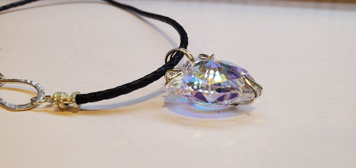 Be My Valentine Silver Set Crystal Heart Choker