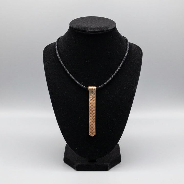 Copper Weave Embossed Necktie Necklace