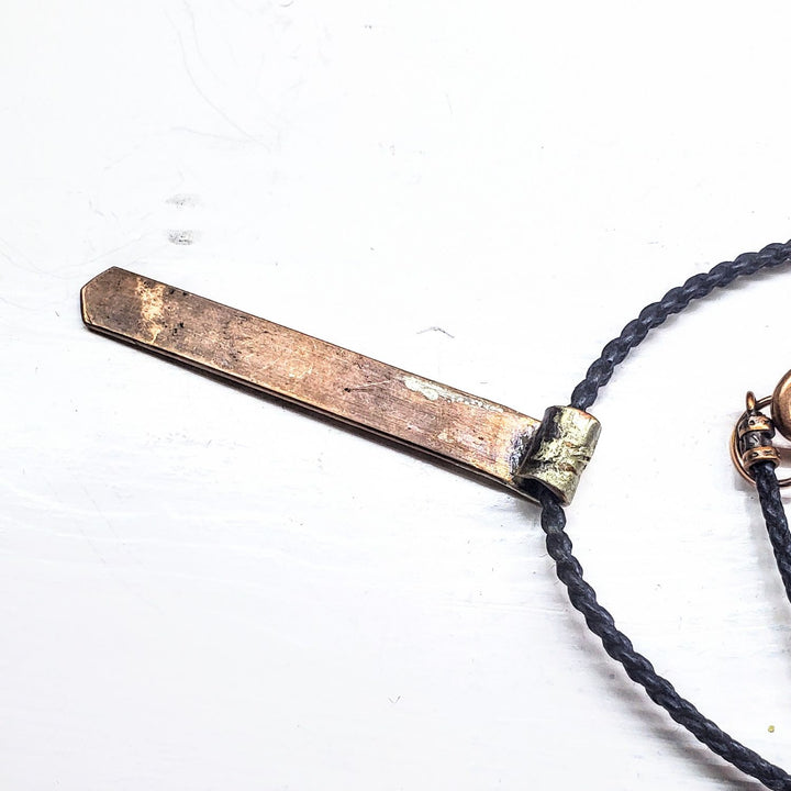 Copper Weave Embossed Necktie Necklace