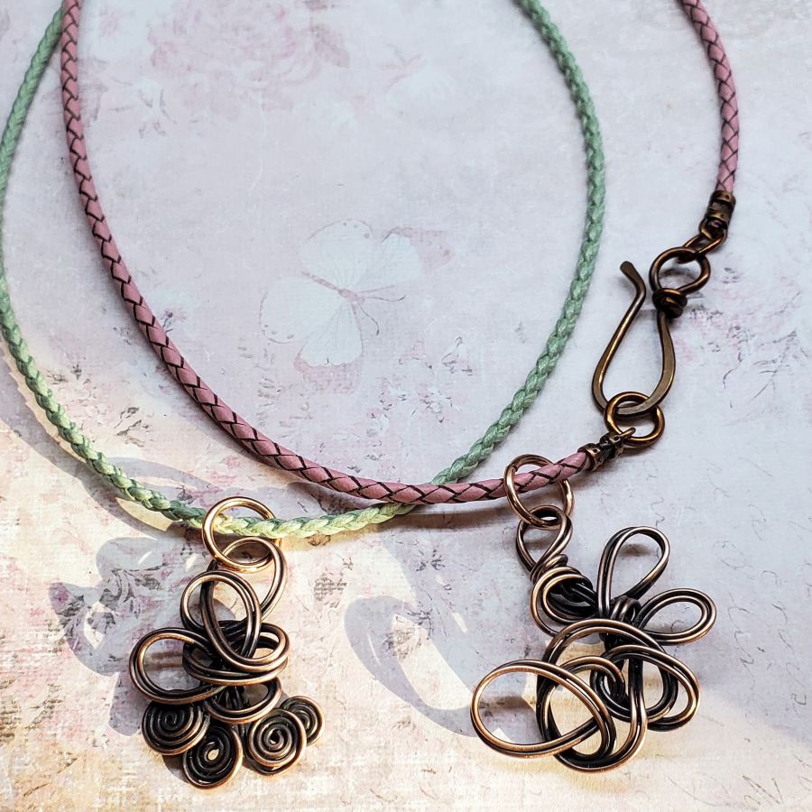 Reversible Interchangeable Copper Wire Sculpted Necklaces