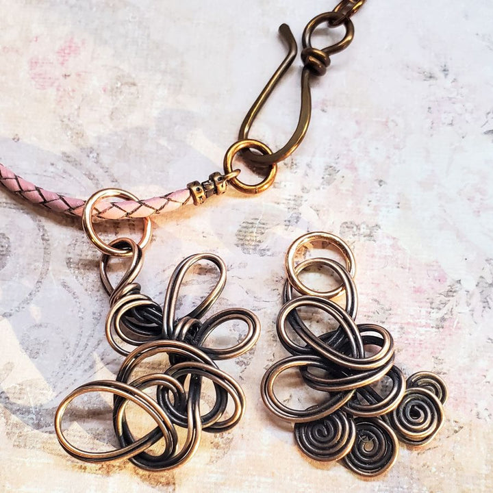Reversible Interchangeable Copper Wire Sculpted Necklaces