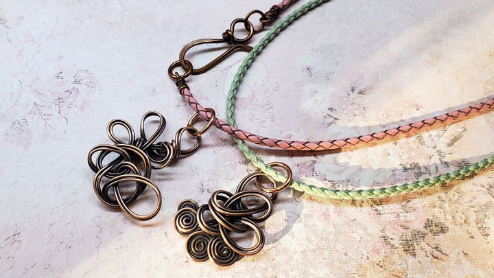 Reversible Interchangeable Copper Wire Sculpted Necklaces