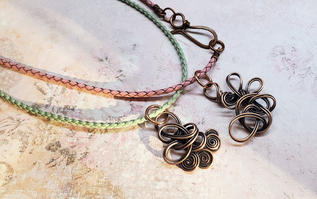 Reversible Interchangeable Copper Wire Sculpted Necklaces
