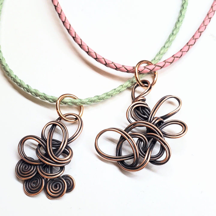 Reversible Interchangeable Copper Wire Sculpted Necklaces
