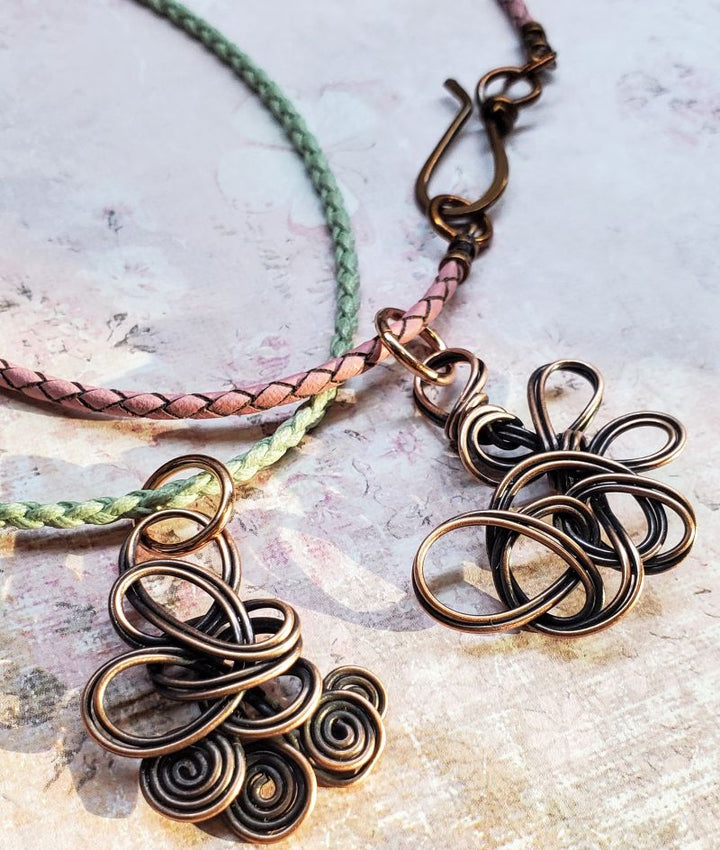 Reversible Interchangeable Copper Wire Sculpted Necklaces
