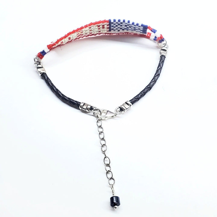 USA 250th Anniversary Beaded Silver Letter Bracelet