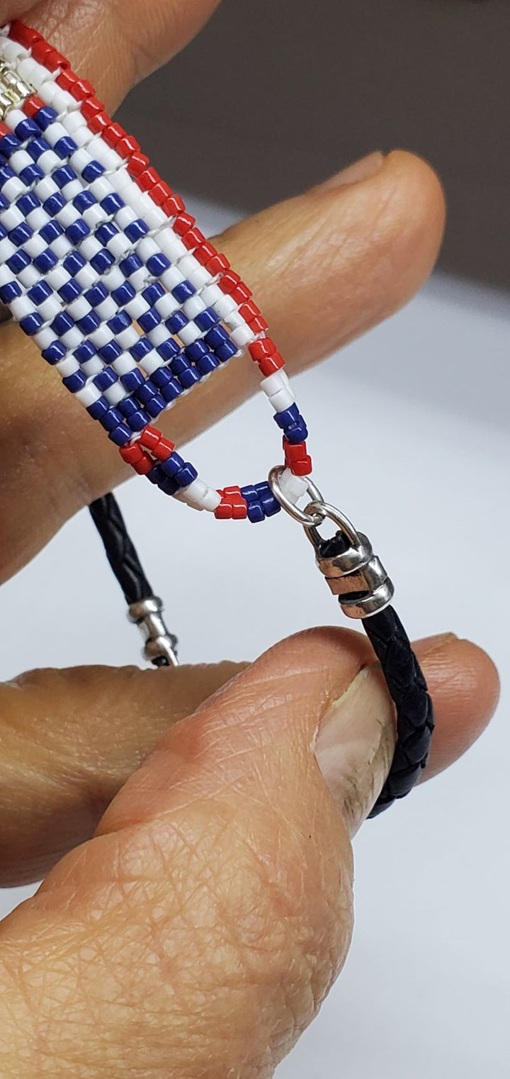 USA 250th Anniversary Beaded Silver Letter Bracelet