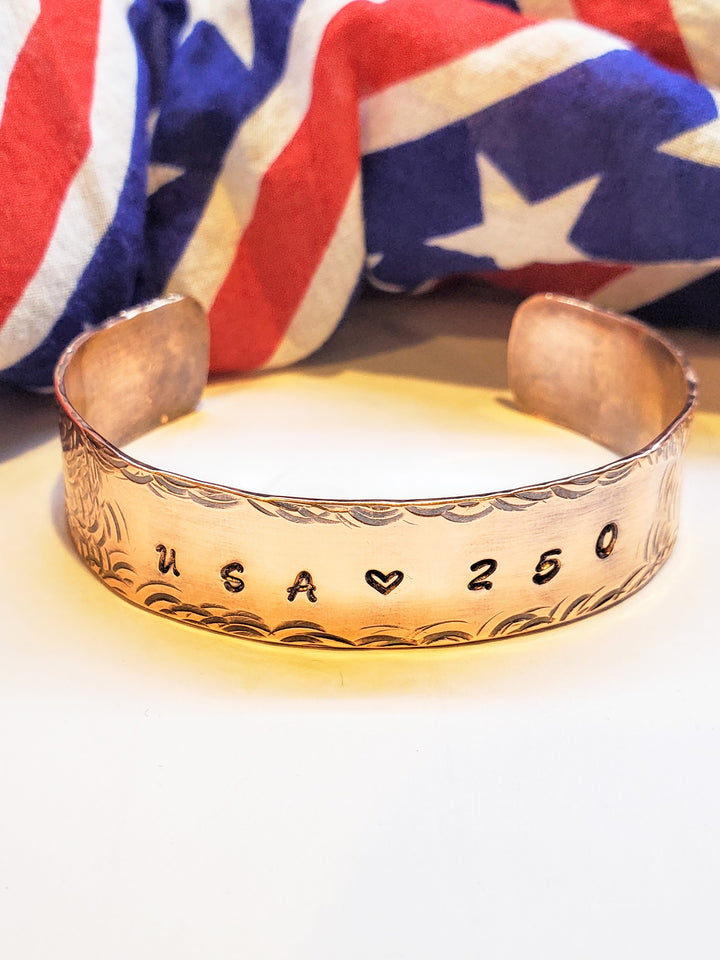 Copper bracelet with &