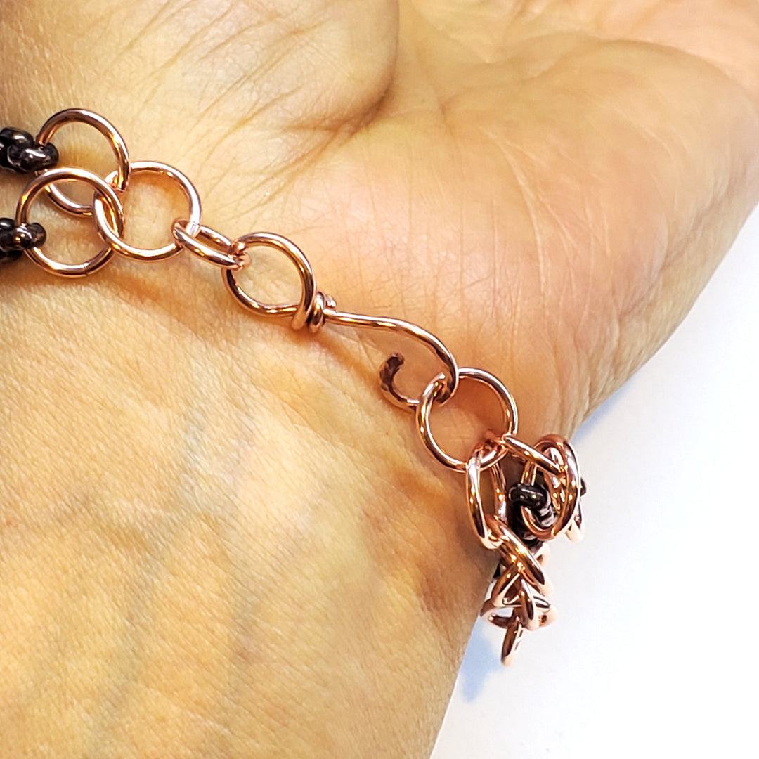 2-Become-1 Infinity Wire Wrapped Crystal Cuff Bracelet