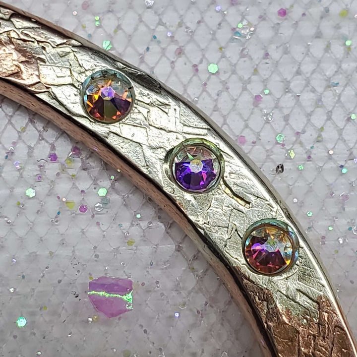 Mixed Metal Crystal Inlay Fusion Bangle