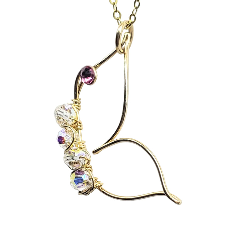 Wire Sculpted Crystal Butterfly Necklace Natalia