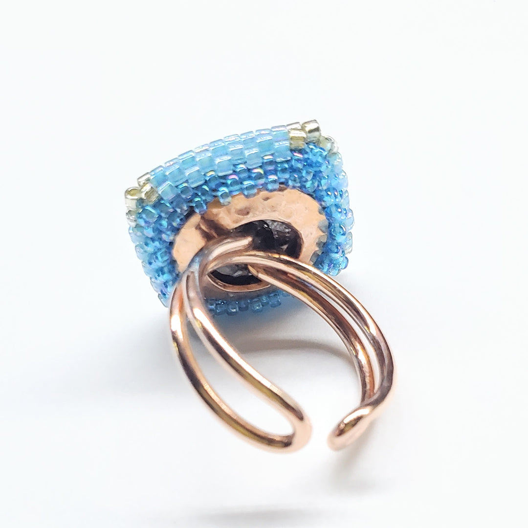 OOAK018Adjustable Copper Aqua Crystal Bezel Shank Button RingRingsRing$ 100.00Alexa Martha Designs