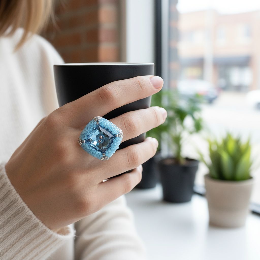 OOAK018Adjustable Copper Aqua Crystal Bezel Shank Button RingRingsRing$ 100.00Alexa Martha Designs
