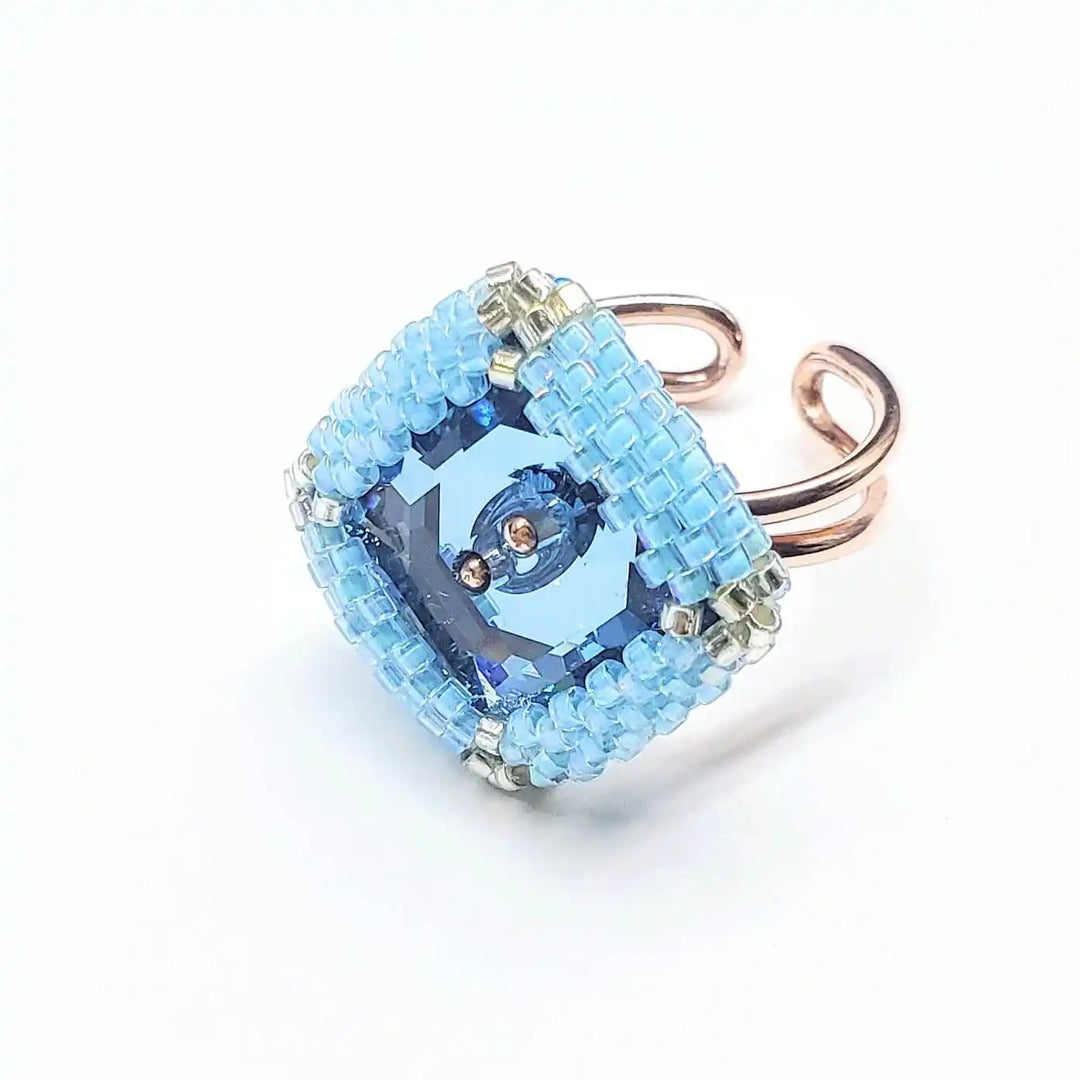 OOAK018Adjustable Copper Aqua Crystal Bezel Shank Button RingRingsRing$ 100.00Alexa Martha Designs