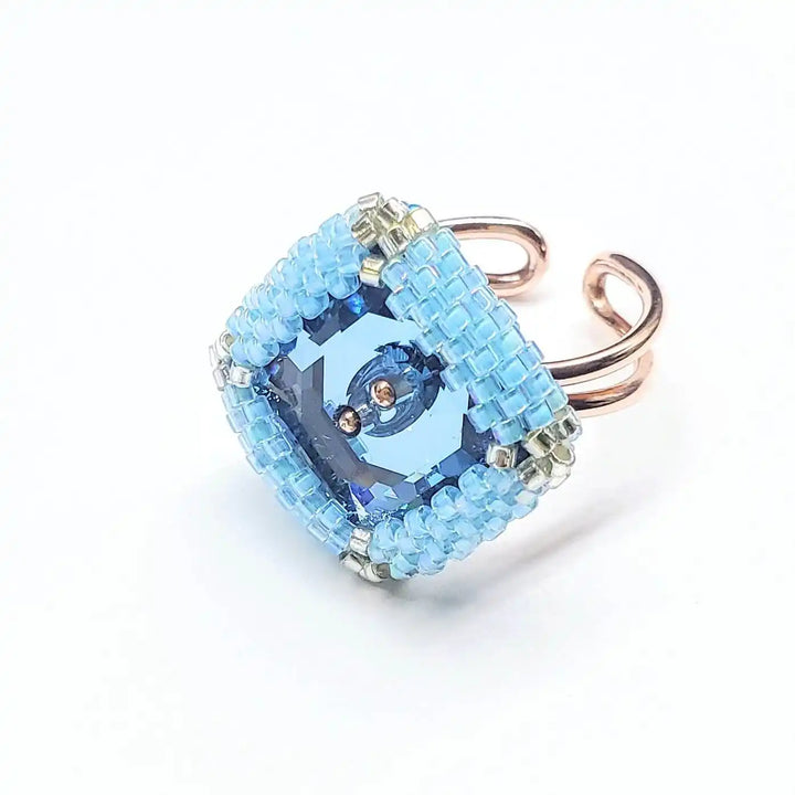 OOAK018Adjustable Copper Aqua Crystal Bezel Shank Button RingRingsRing$ 100.00Alexa Martha Designs