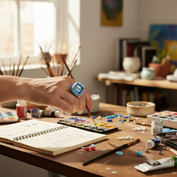 OOAK018Adjustable Copper Aqua Crystal Bezel Shank Button RingRingsRing$ 100.00Alexa Martha Designs