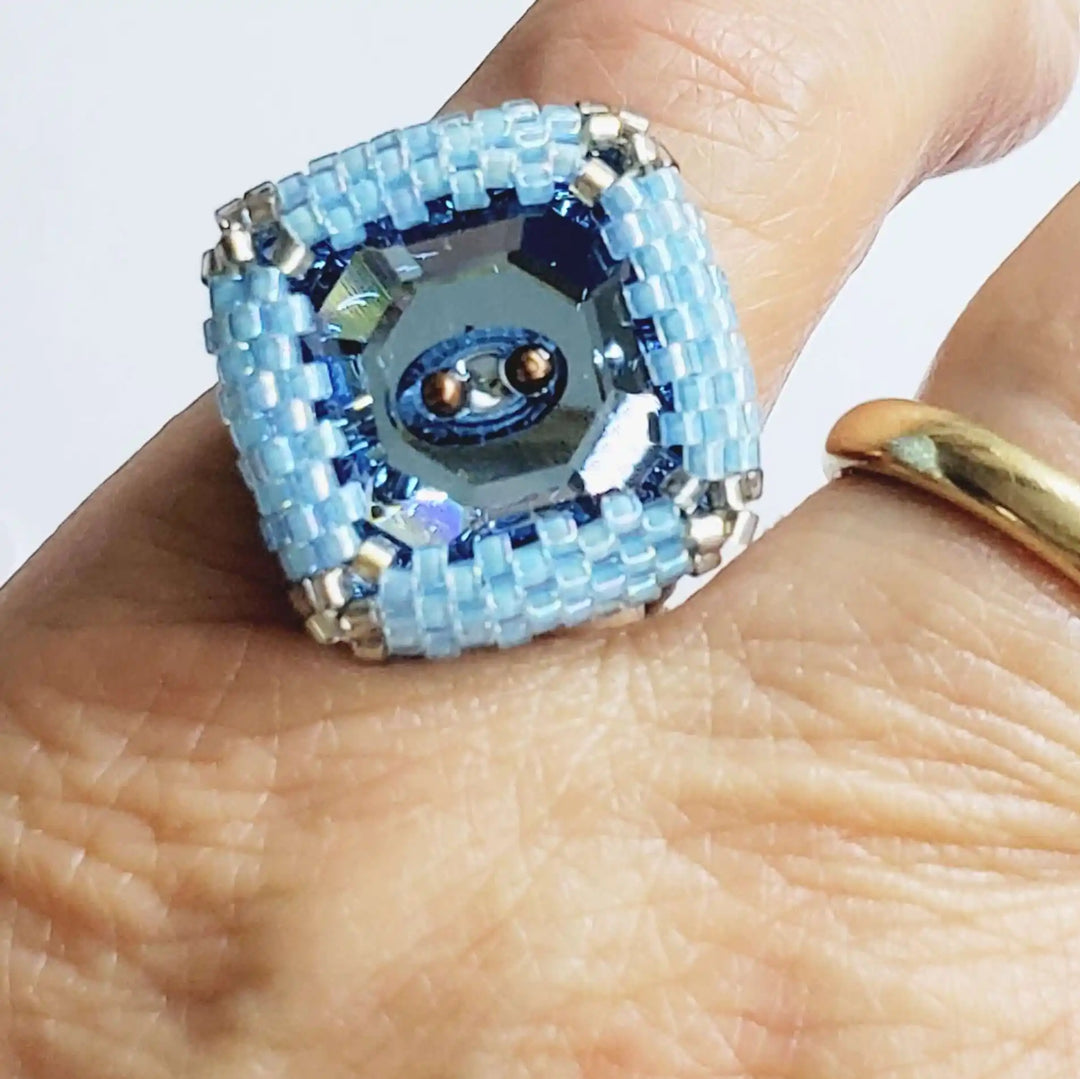 OOAK018Adjustable Copper Aqua Crystal Bezel Shank Button RingRingsRing$ 100.00Alexa Martha Designs