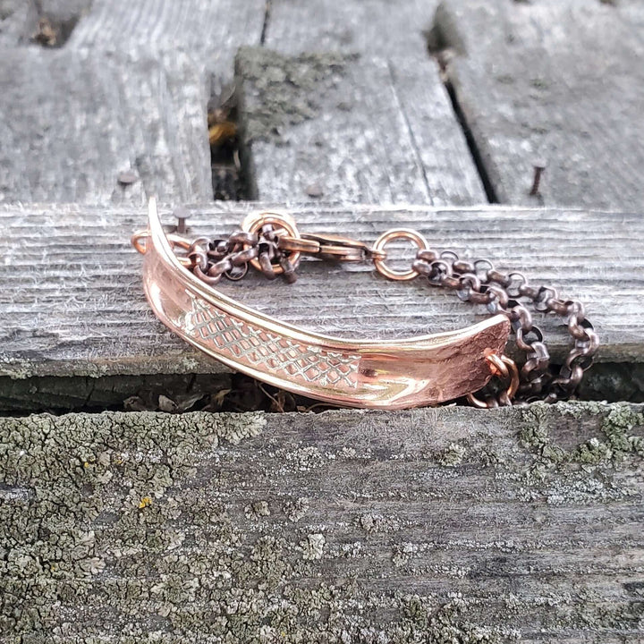 AMD1321-2Adjustable Handmade Sculpted Copper Channel Silver MeshBraceletsCuff Bracelet$ 87.00Alexa Martha Designs