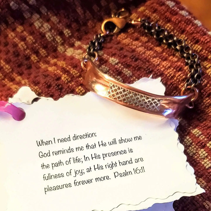 AMD1321Adjustable Handmade Sculpted Copper Channel Silver MeshBraceletsCuff Bracelet$ 86.00Alexa Martha Designs