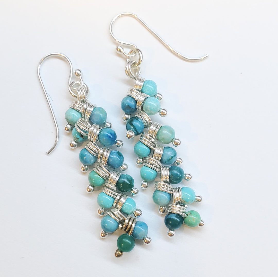 AMD1074As Seen On TV Jane The Virgin Silver Turquoise Wire Wrapped EarringsJewelryEarrings$ 140.00Alexa Martha Designs