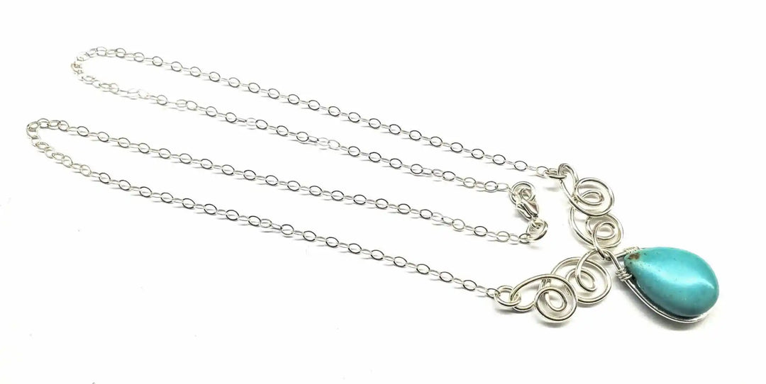 AMD1049 As Seen On TV Turquoise Drop Sterling Silver WireJewelryNecklace$ 57.00Alexa Martha Designs