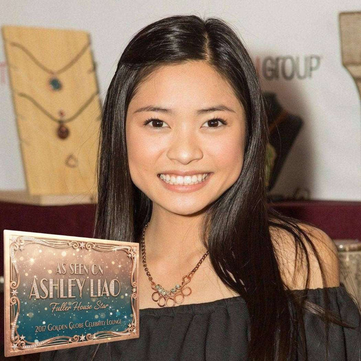 As Seen on Ashley Liao Copper Turquoise Wire Wrapped Necklace