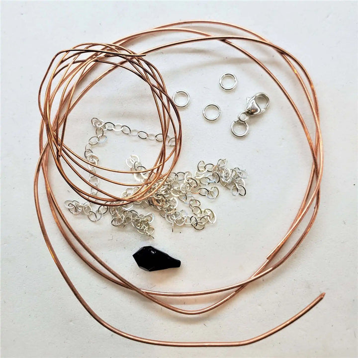 complete jewelry set making tutorials kits bundle materials including wire, chains, and beads for crafting jewelry.