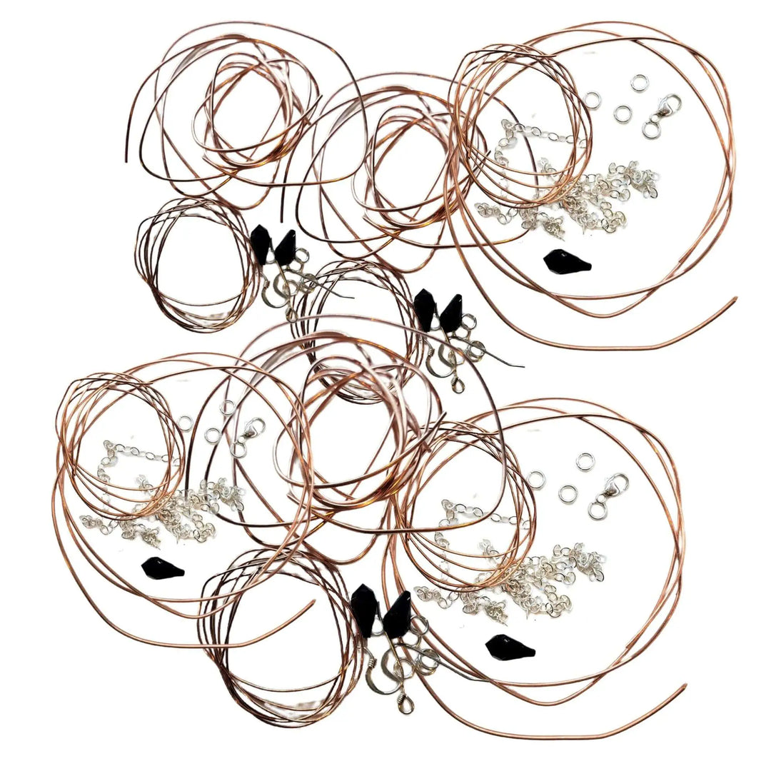 Complete jewelry set making tutorials kits bundle with wire and beads for DIY jewelry crafting.