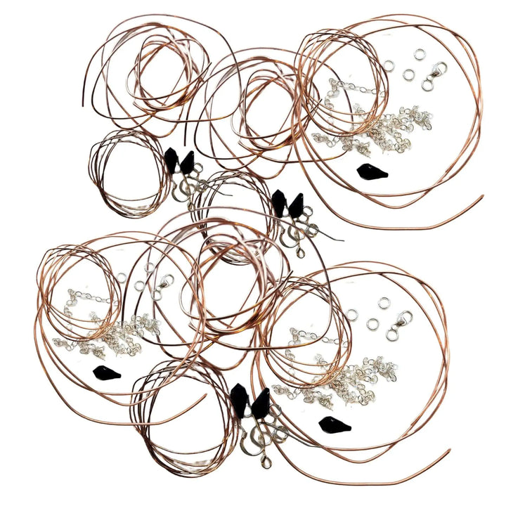 Complete jewelry set making tutorials kits bundle with wire and beads for DIY jewelry crafting.