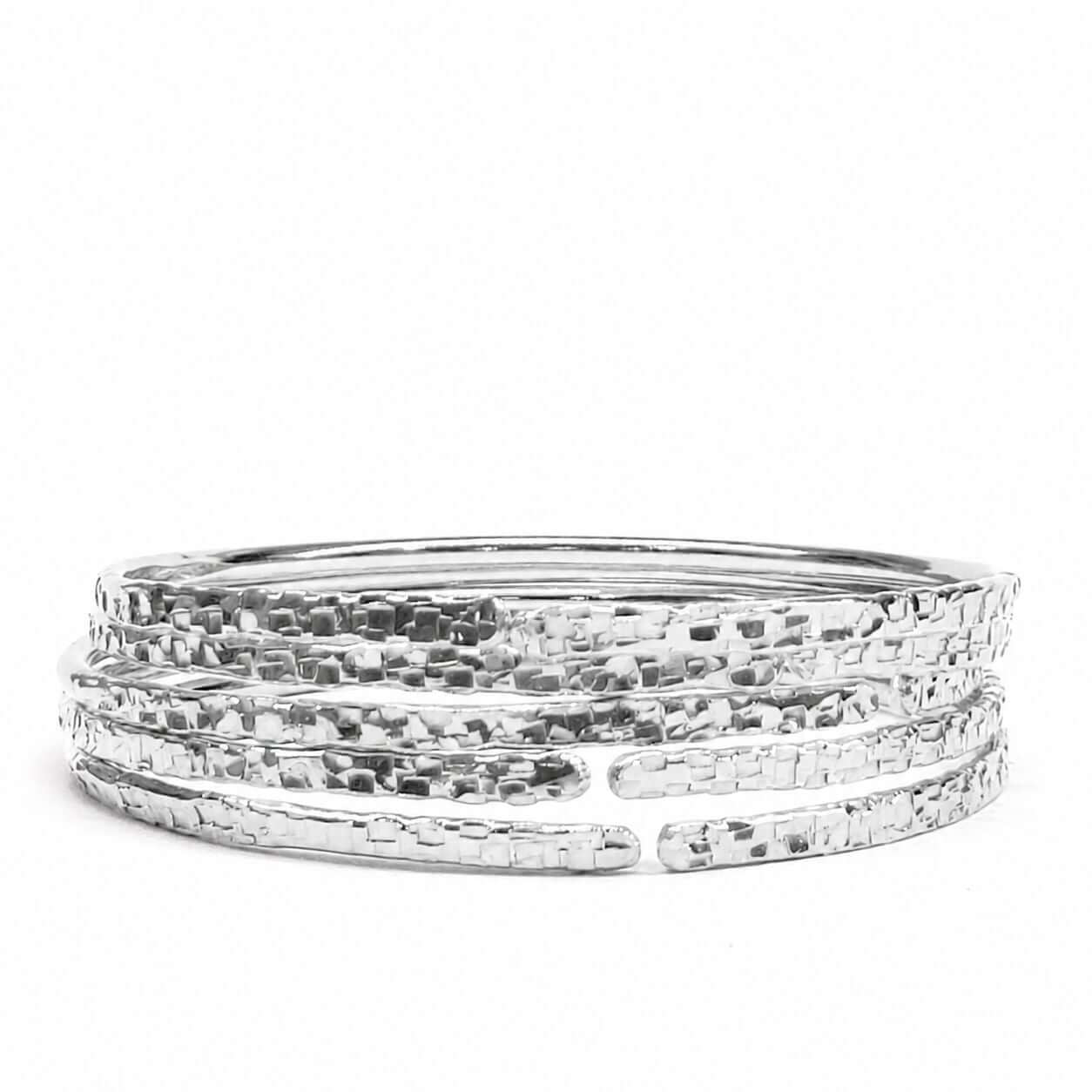 10 Gauge 925 Silver Hammer Textured Bangle – Alexa Martha Designs