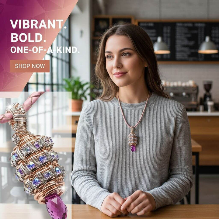 Tubular Fuchsia Crystal Wire Pendant by Alexa Martha DesignsNecklacesNecklace$ 118.00Alexa Martha Designs