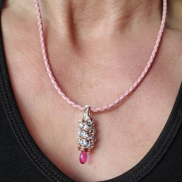 Tubular Fuchsia Crystal Wire Pendant by Alexa Martha DesignsNecklacesNecklace$ 118.00Alexa Martha Designs