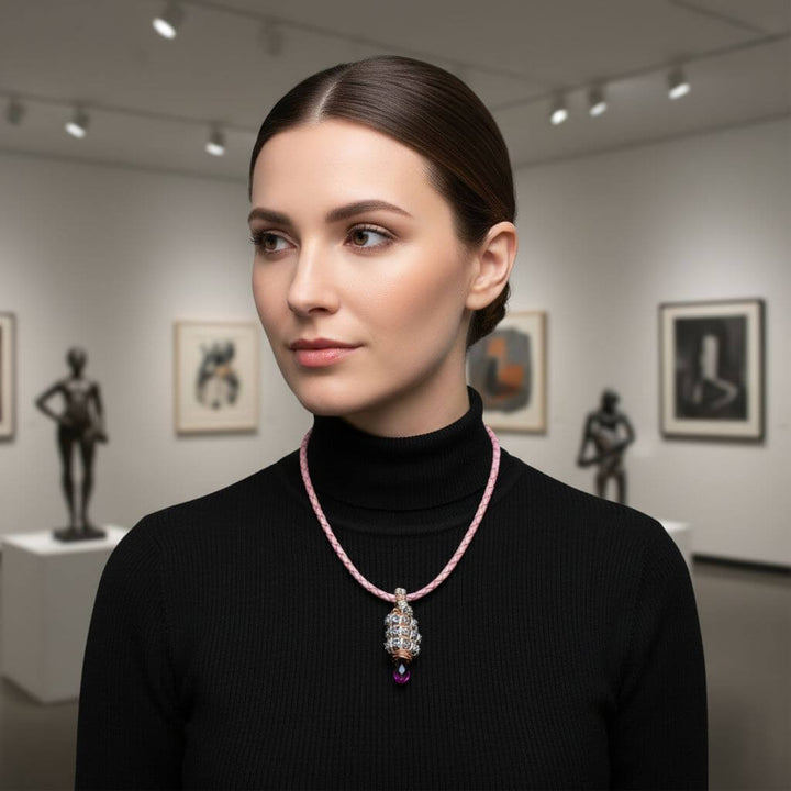 Tubular Fuchsia Crystal Wire Pendant by Alexa Martha DesignsNecklacesNecklace$ 118.00Alexa Martha Designs