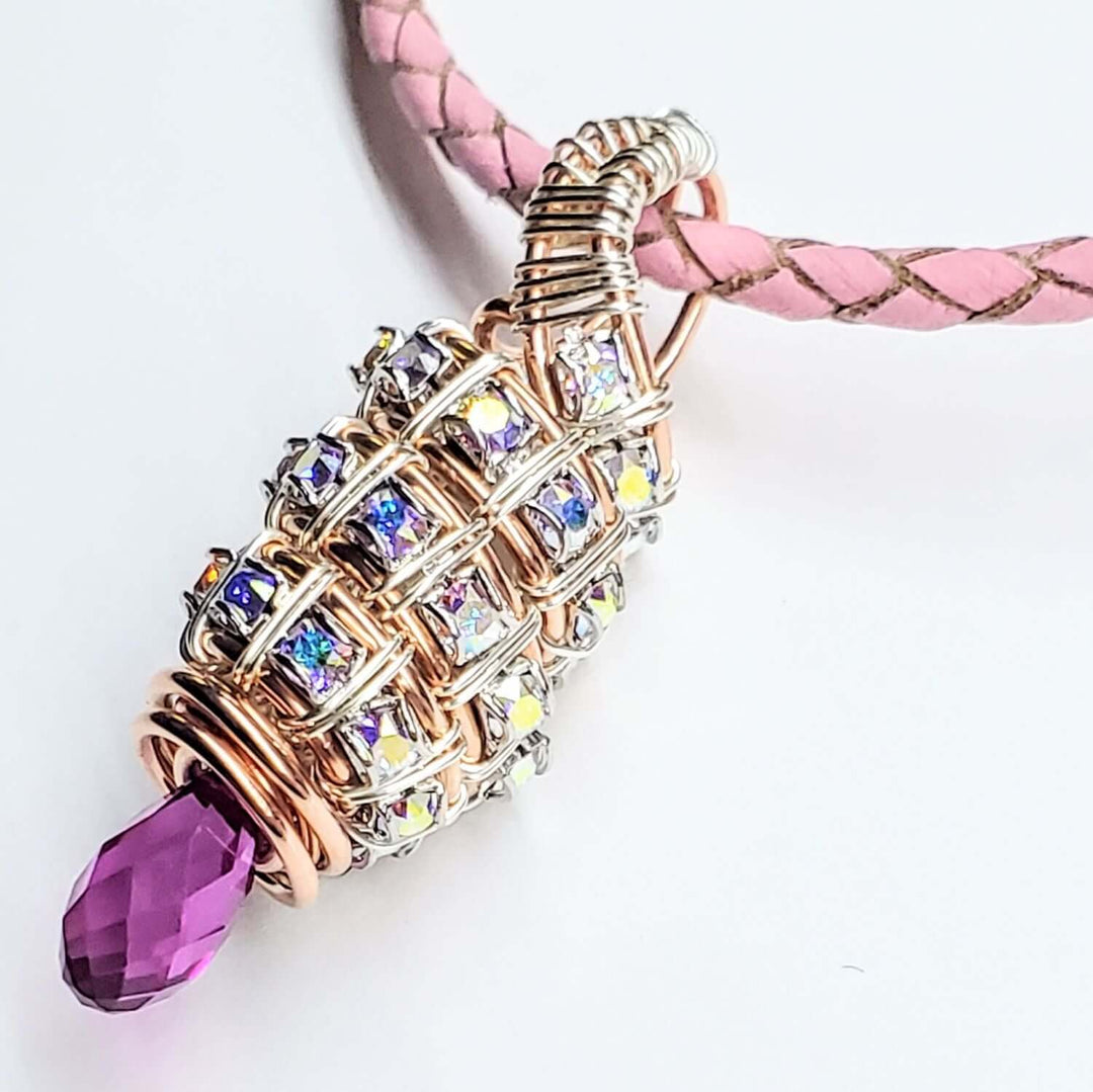 Tubular Fuchsia Crystal Wire Pendant by Alexa Martha DesignsNecklacesNecklace$ 118.00Alexa Martha Designs