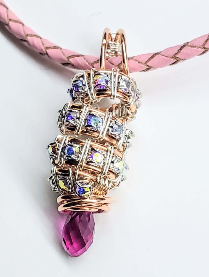Tubular Fuchsia Crystal Wire Pendant by Alexa Martha DesignsNecklacesNecklace$ 118.00Alexa Martha Designs