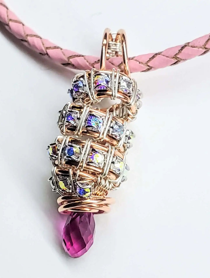 Tubular Fuchsia Crystal Wire Pendant by Alexa Martha DesignsNecklacesNecklace$ 118.00Alexa Martha Designs