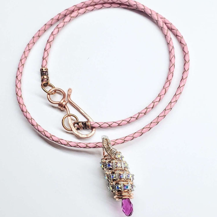Tubular Fuchsia Crystal Wire Pendant by Alexa Martha DesignsNecklacesNecklace$ 118.00Alexa Martha Designs