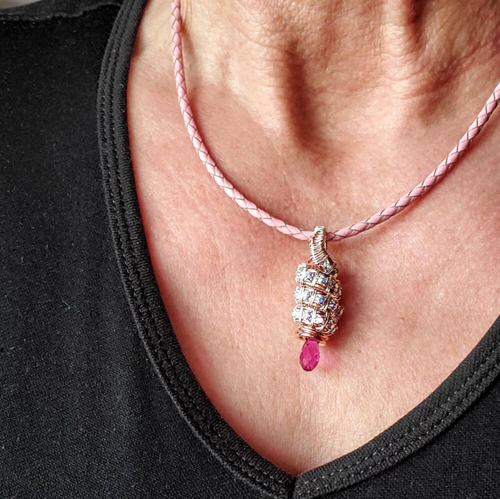 Tubular Fuchsia Crystal Wire Pendant by Alexa Martha DesignsNecklacesNecklace$ 118.00Alexa Martha Designs