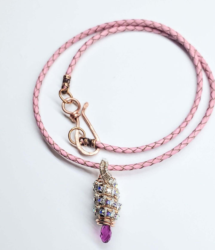 Tubular Fuchsia Crystal Wire Pendant by Alexa Martha DesignsNecklacesNecklace$ 118.00Alexa Martha Designs