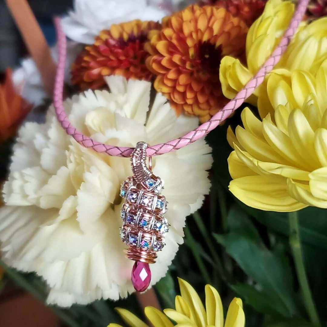 Tubular Fuchsia Crystal Wire Pendant by Alexa Martha DesignsNecklacesNecklace$ 118.00Alexa Martha Designs