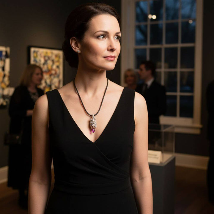 Tubular Fuchsia Crystal Wire Pendant by Alexa Martha DesignsNecklacesNecklace$ 118.00Alexa Martha Designs