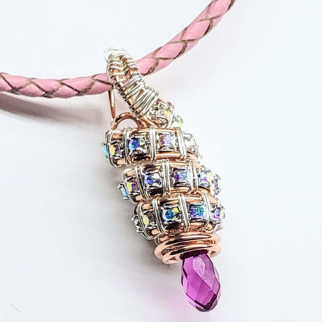 Tubular Fuchsia Crystal Wire Pendant by Alexa Martha DesignsNecklacesNecklace$ 118.00Alexa Martha Designs
