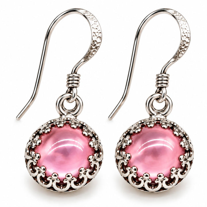 Victorian Sterling Silver Gemstone Dangle Earrings