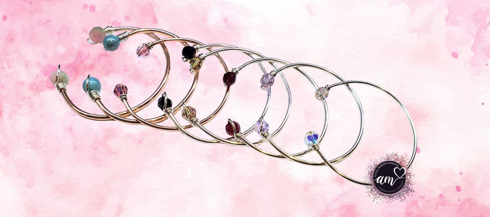 --AMD1331-AMD1331-2-AMD1331-3 Handmade Silver Wire Wrapped Bead Ball End Cuff Bangles - Bracelet - Alexa Martha Designs   9742356087088