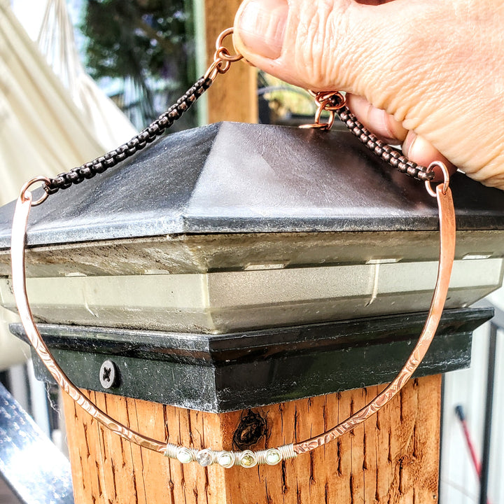 AMD1317Ergonomic Copper Sculpted Embossed Wire Gemstone ChokerJewelryNecklace$ 66.00Alexa Martha Designs