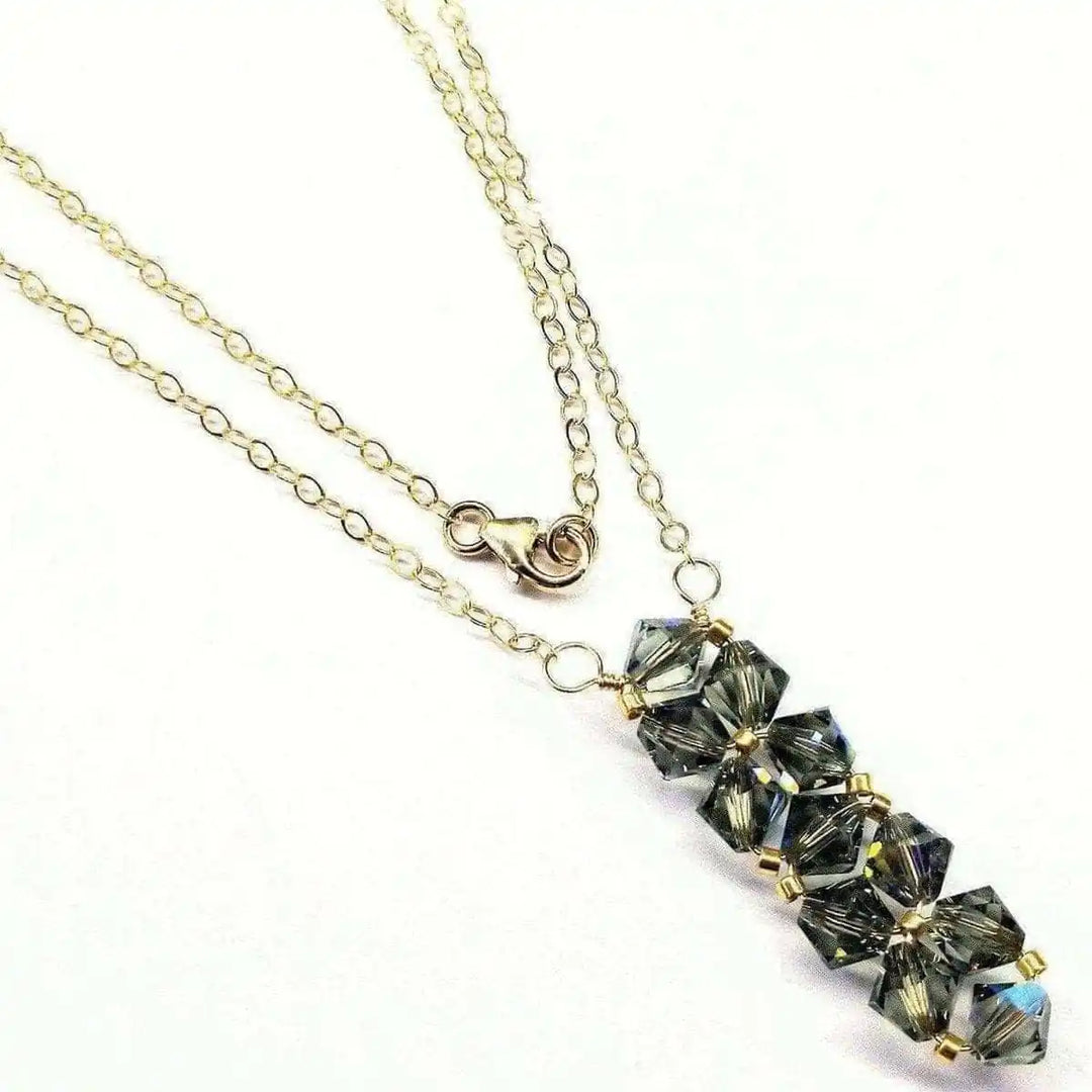 AMD1104-2 Gold Vertical Beaded Crystal Bar Necklace AlexaJewelryNecklace$ 64.00Alexa Martha Designs